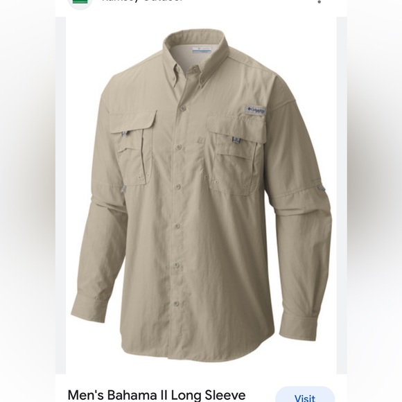 Columbia Other - Columbia PFG Bahama II sz L Long Sleeve Shirt Khaki Tan sz L NWOT Fishing Angler
